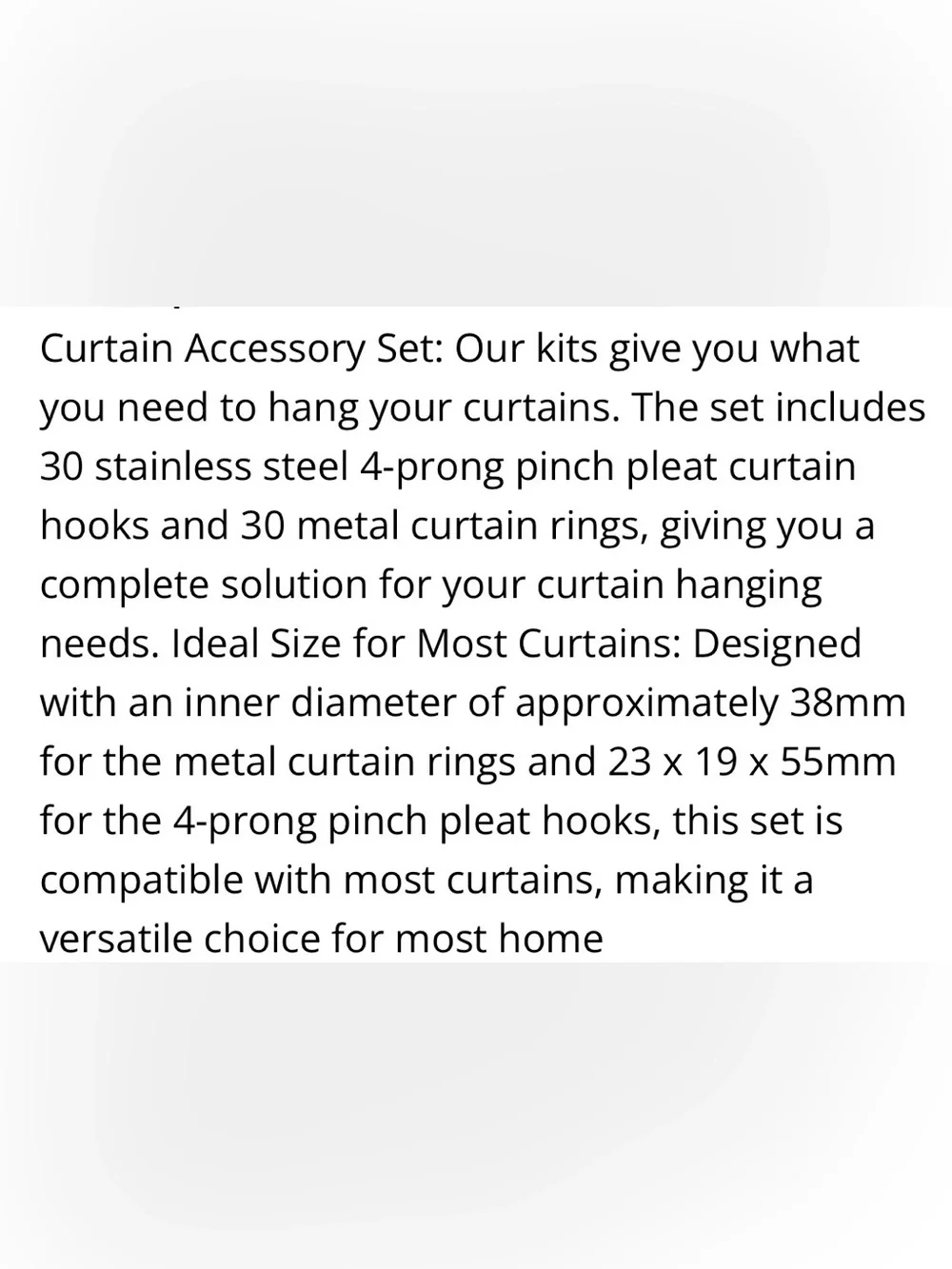 Metal Rings for Curtain Drapery or Shower BLACK SILVER 60pc.